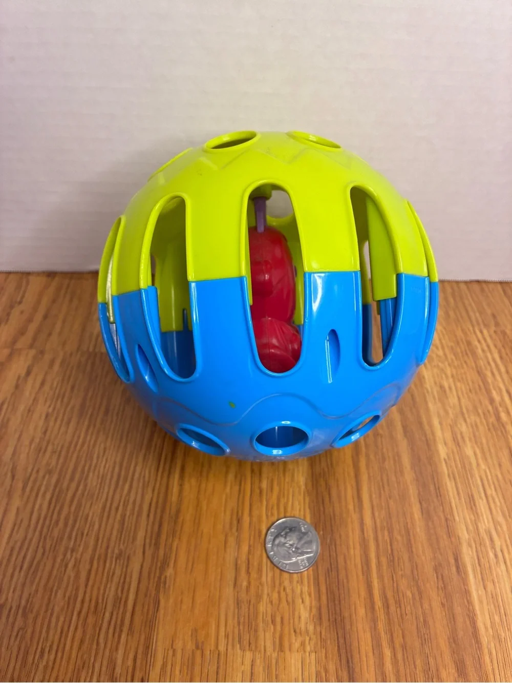 Fisher Price Growing Baby Clutch Ball Green And Blue Developmental Toddler Toy